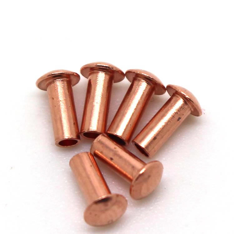 Remaches semitubulares de cobre