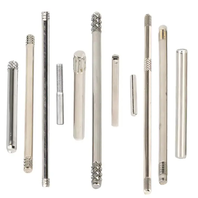 Acero eje moleteado y alfileres